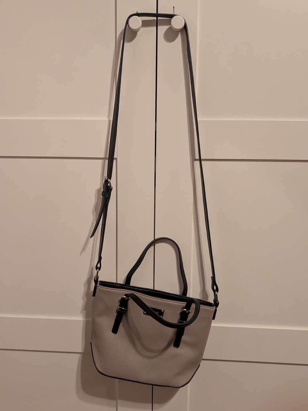 NINE WEST Women’s Two-Tone Crossbody Tote Bag - Black & Light Gray